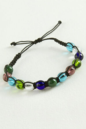 Cam Boncuk Makrome İp Bileklik