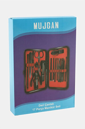 Deri Çantalı 17 Parça Manikür Seti