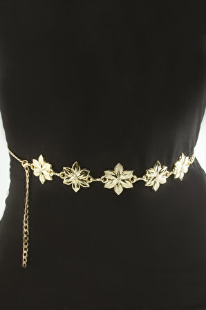 Çiçek Metal Zincir Kemer