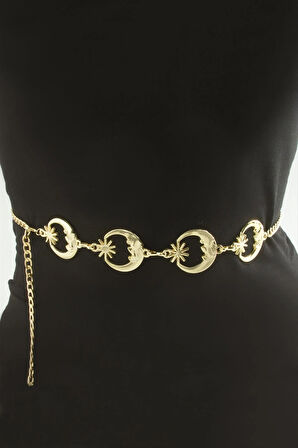 Ay Yıldız Metal Zincir Kemer