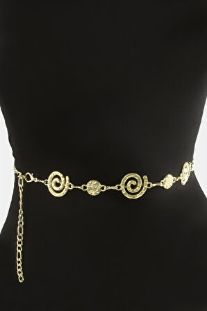 Çiçek Metal Zincir Kemer