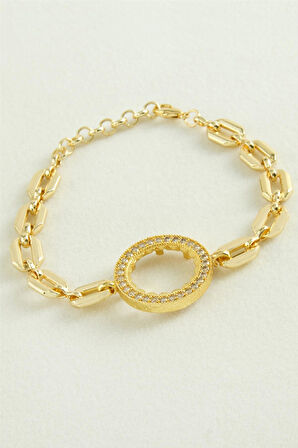 Çeyrek Altın Koyulabilir Taşlı Bileklik