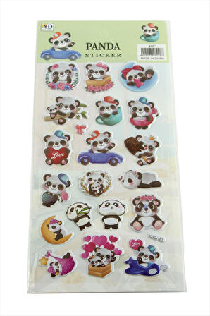 Panda Kabartmalı Sticker
