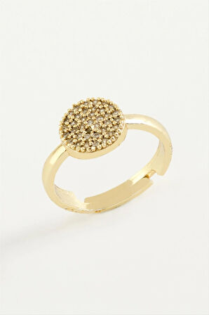 Yuvarlak Taşlı Metal Yüzük