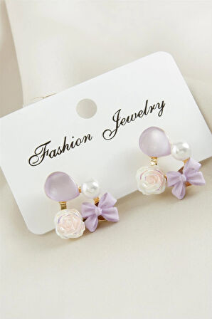 Gül Fiyong Damla Taşlı Küpe