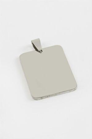 Künye İsim Yazılabilir Çelik Kolye Ucu 2,3*3,2 cm