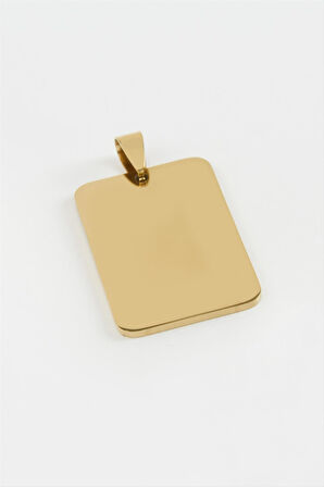 Künye İsim Yazılabilir Çelik Kolye Ucu 2,3*3,2 cm