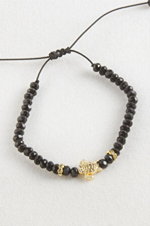 Kaplumbağa Kristal Makrome İp Bileklik