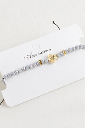 Kaplumbağa Kristal Makrome İp Bileklik