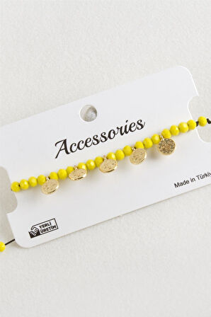 Para Kristal Makrome İp Bileklik