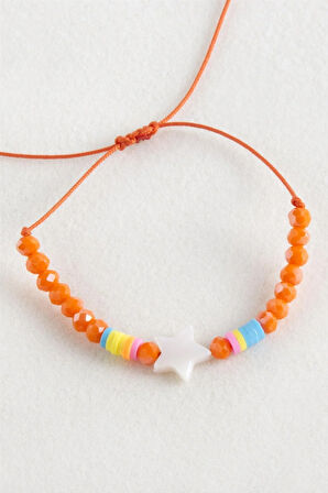 Yıldız Sedef Kristal Makrome İp Bileklik