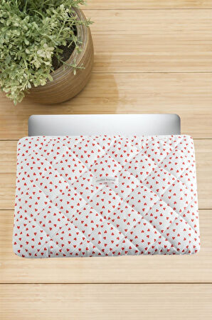 Kalp Desenli Labtop Bilgisayar Çantası 13*14 inç