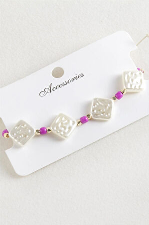 Baklava Boncuk İnci Makrome İp Bileklik