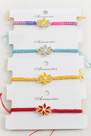 Papatya Makrome Örgülü Bileklik