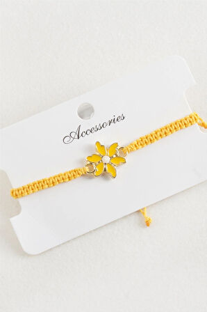 Papatya Makrome Örgülü Bileklik