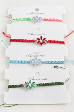 Papatya Makrome Örgülü Bileklik