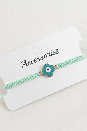 Çiçek Nazar Makrome Örgülü Bileklik