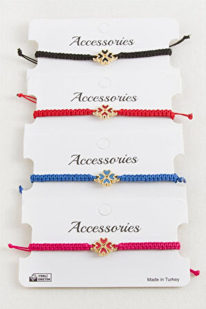 Yonca Makrome Örgülü Bileklik