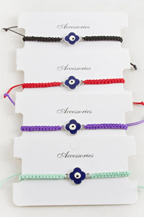 Çiçek Makrome Örgülü Bileklik