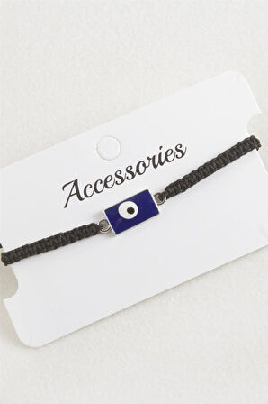 Dikdörtgen Nazar Makrome Örgülü Bileklik