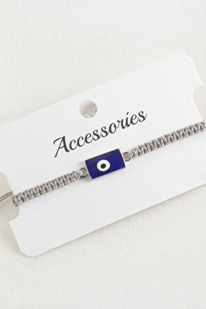 Dikdörtgen Nazar Makrome Örgülü Bileklik