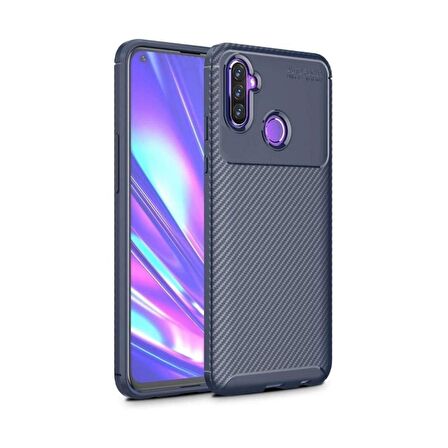 Smcase Samsung Galaxy M11 Kılıf Negro Karbon Silikon 