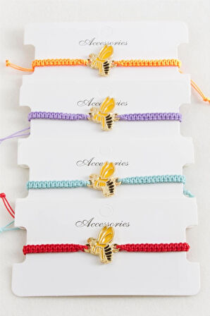 Arı Makrome Örgülü Bileklik