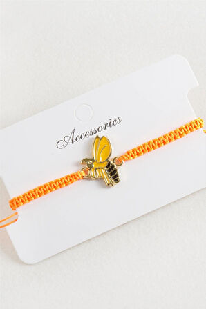 Arı Makrome Örgülü Bileklik