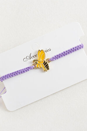 Arı Makrome Örgülü Bileklik