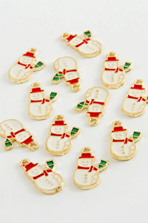 Yılbaşı Kardan Adam Mineli Kolye Ucu Küçük 1 Adet