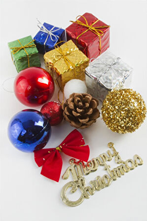 13 Adet Karışık Yılbaşı Ağaç Süsü