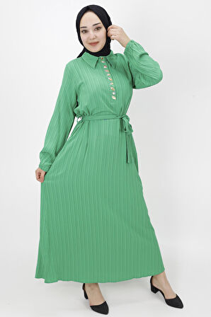 Bürümcük Kumaş Taş Detaylı Elbise