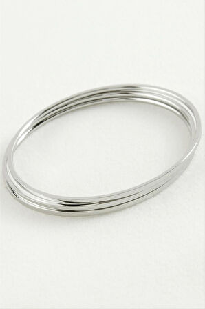 3 Adet Ajda Lüks Çelik Bilezik 60*2 mm