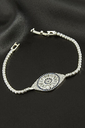 Oval Zirkon Taşlı Çocuk Bileklik 16 cm