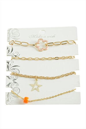 4 Adet Karışık Trend Zincir Bileklik