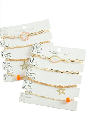 4 Adet Karışık Trend Zincir Bileklik