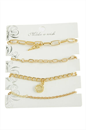 4 Adet Üçgen Trend Zincir Bileklik