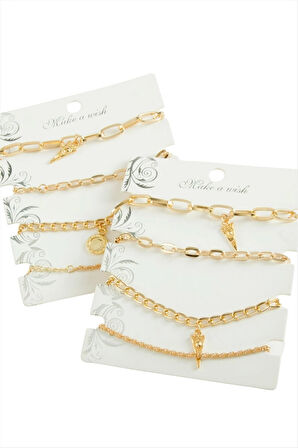 4 Adet Üçgen Trend Zincir Bileklik