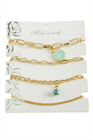 4 Adet Karışık Trend Zincir Bileklik