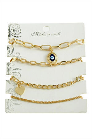 4 Adet Karışık Trend Zincir Bileklik