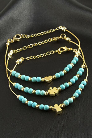 Karışık Turkuaz Boncuk Bileklik