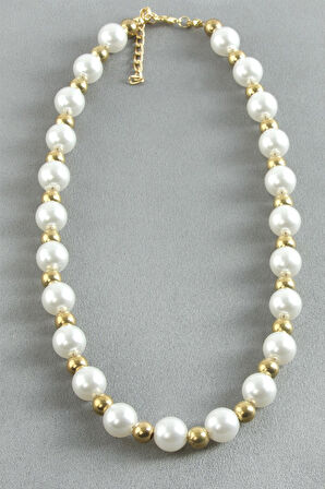 12 mm İnci Metal Kolye