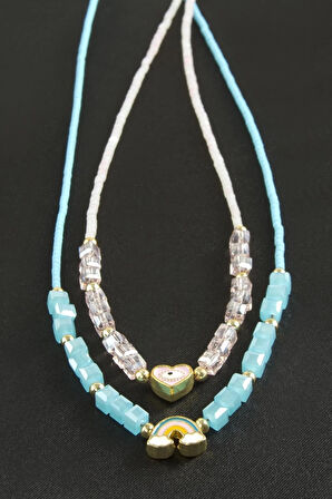 Karışık Figürlü Miyoki Boncuk Küp Kristal Kolye 1 Adet