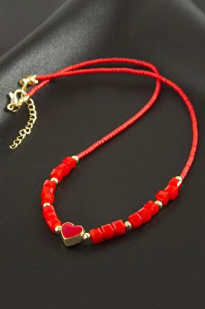 Karışık Figürlü Miyoki Boncuk Küp Kristal Kolye 1 Adet