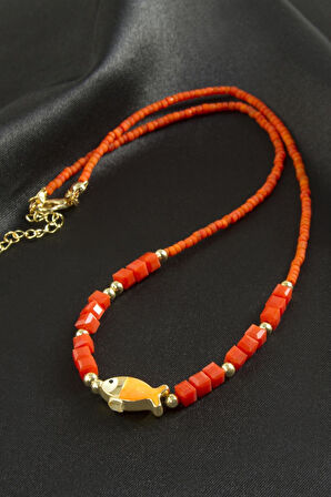 Karışık Figürlü Miyoki Boncuk Küp Kristal Kolye 1 Adet