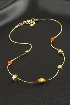 Nazar Mineli Zincir Şans Kolye