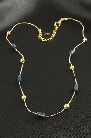 Dikdörtgen Kristal Zincir Kolye