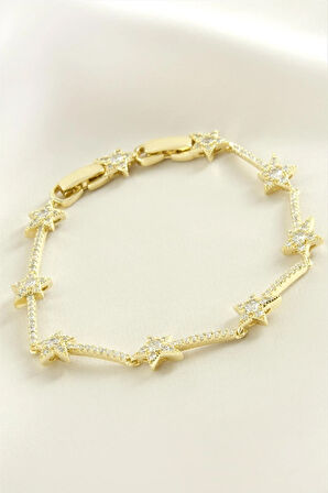 Xuping Yıldız Zirkon Taşlı Lüks Çelik Bileklik