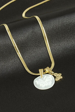 Kelebek İnci Lüks Çelik Kolye