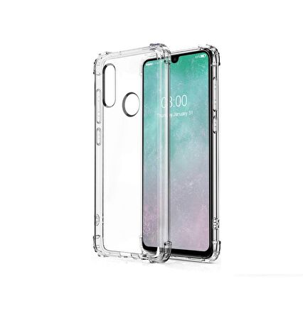 Smcase Huawei P40 Lite E Kılıf Darbe Korumalı Silikon  Nano Ekran Koruyucu